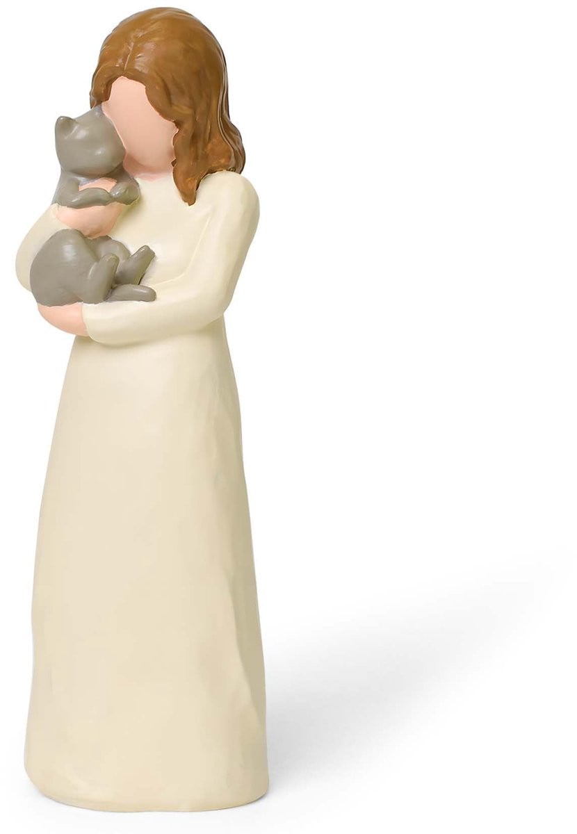Dailygoods Kattenornament Grijze Kat Dierenbeeldje voor Woondecoratie