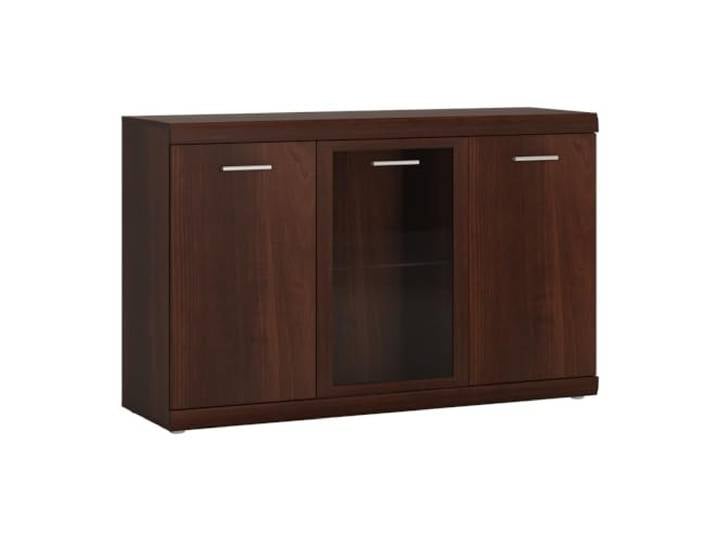 Lomadox Sideboard Vitrine 140 cm Nussbaum Kommode Anrichte Vitrine Vitrinenschrank Geschirrschrank Stauraumschrank