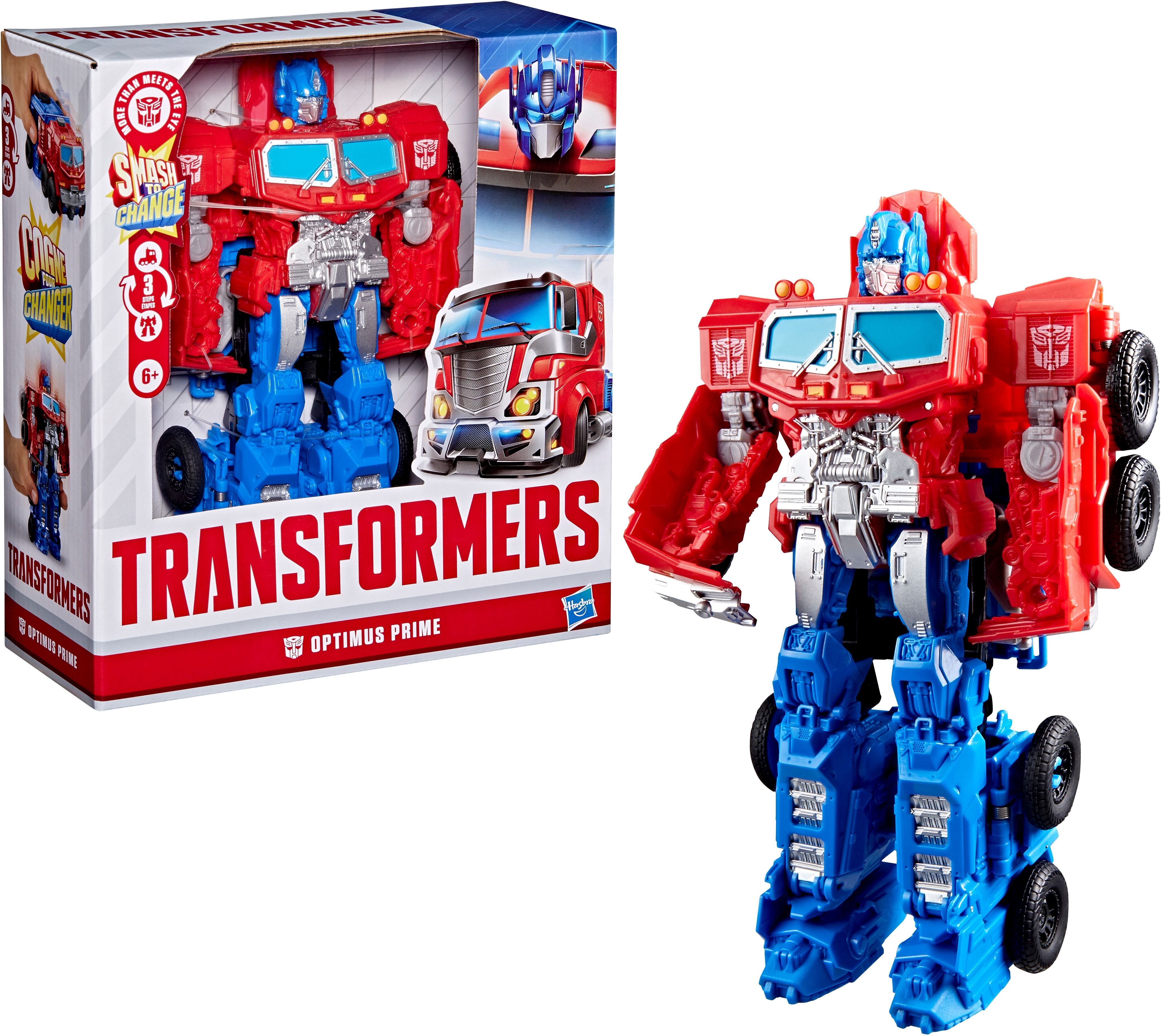 Actionfigur HASBRO "Transformers Smash Changers Optimus Prime", bunt, Spielfiguren, KinderH:22,5cm, Kunststoff, Actionfigur, H:22,5cm