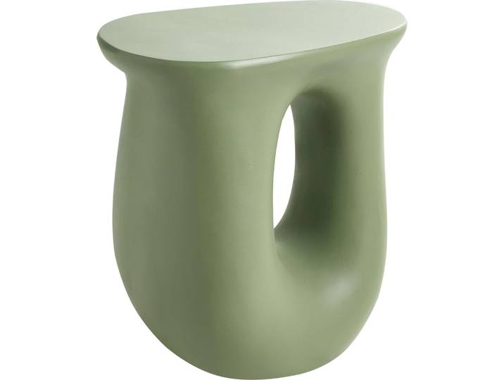 BELIANI Beistelltisch Hellgrün MgO und Glasfaser Rund 28 x 42 cm Unregelmäßige Asymmetrische Form Modern Outdoor Couchtisch Wohnzimmer