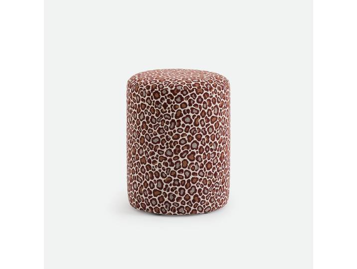 LA REDOUTE Pouf en tissu texturé, motif léopard, POLINA Léopard Marron