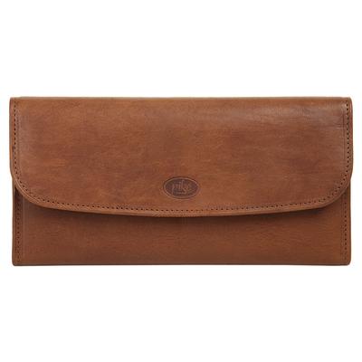 Brieftasche PIKÉ "PIKÉ Damen, Herren echt Leder", Damen, braun, Leder, beschichtet, leicht glänzend, Kleinlederwaren Brieftasche, echt Leder