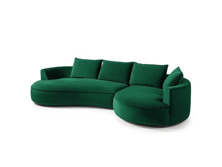 Bigsofa Grün Samt Shyla 322 x 82 x 154cm Ausrichtung rechts Modern
