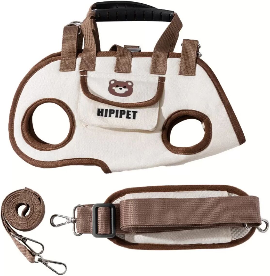 INF Tragbare Hunde-Transporttasche Handheld Crossbody Haustierrucksack - Vielseitige Sling Bag M Braun
