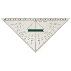 LINEX Nautischer Winkelmesser 2800MH 28cm mit Griff transparent Packung mit 10 Stück