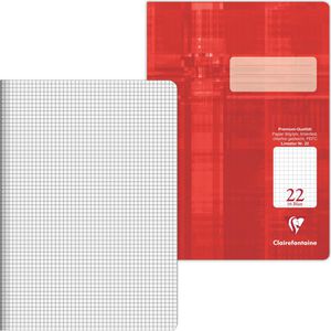 Clairefontaine Schulheft 331022C, Premium, ab 5. Klasse, A4, kariert, 16 Blatt, 90 g/m², Lineatur 22