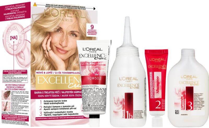 L’Oréal Paris Excellence Creme coloration cheveux teinte 9 Light Natural Blonde 1 pcs