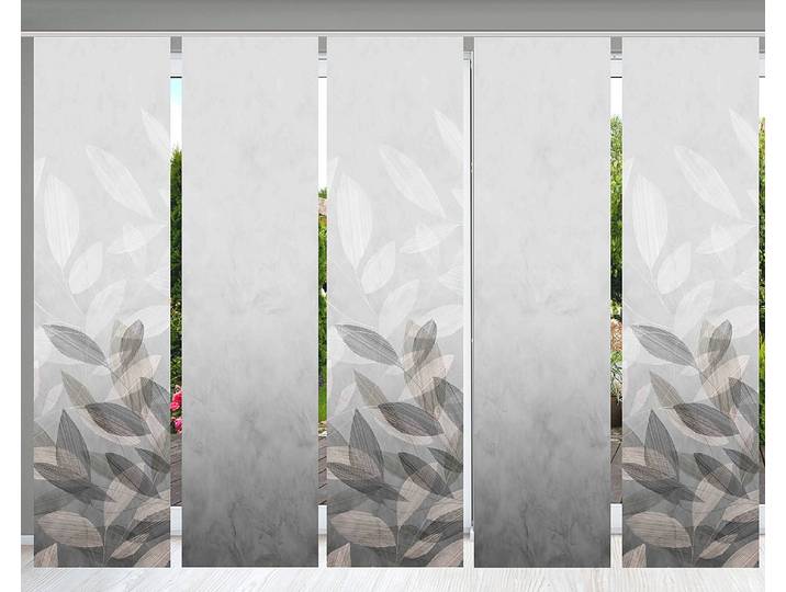 Schiebevorhang Abbe 60 x 245cm Grau/Grau 5er Set