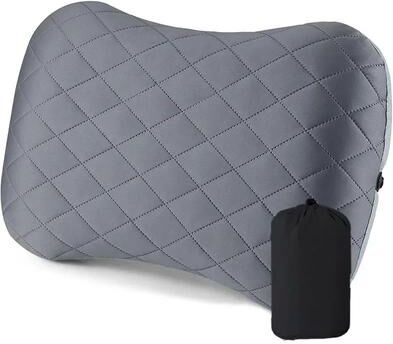Silver Stone Store Ergonomic Ultralight Inflatable Travel Camping Pillow, Soft Washable Cover For Neck & Back Support, Portable Air Pillow grey