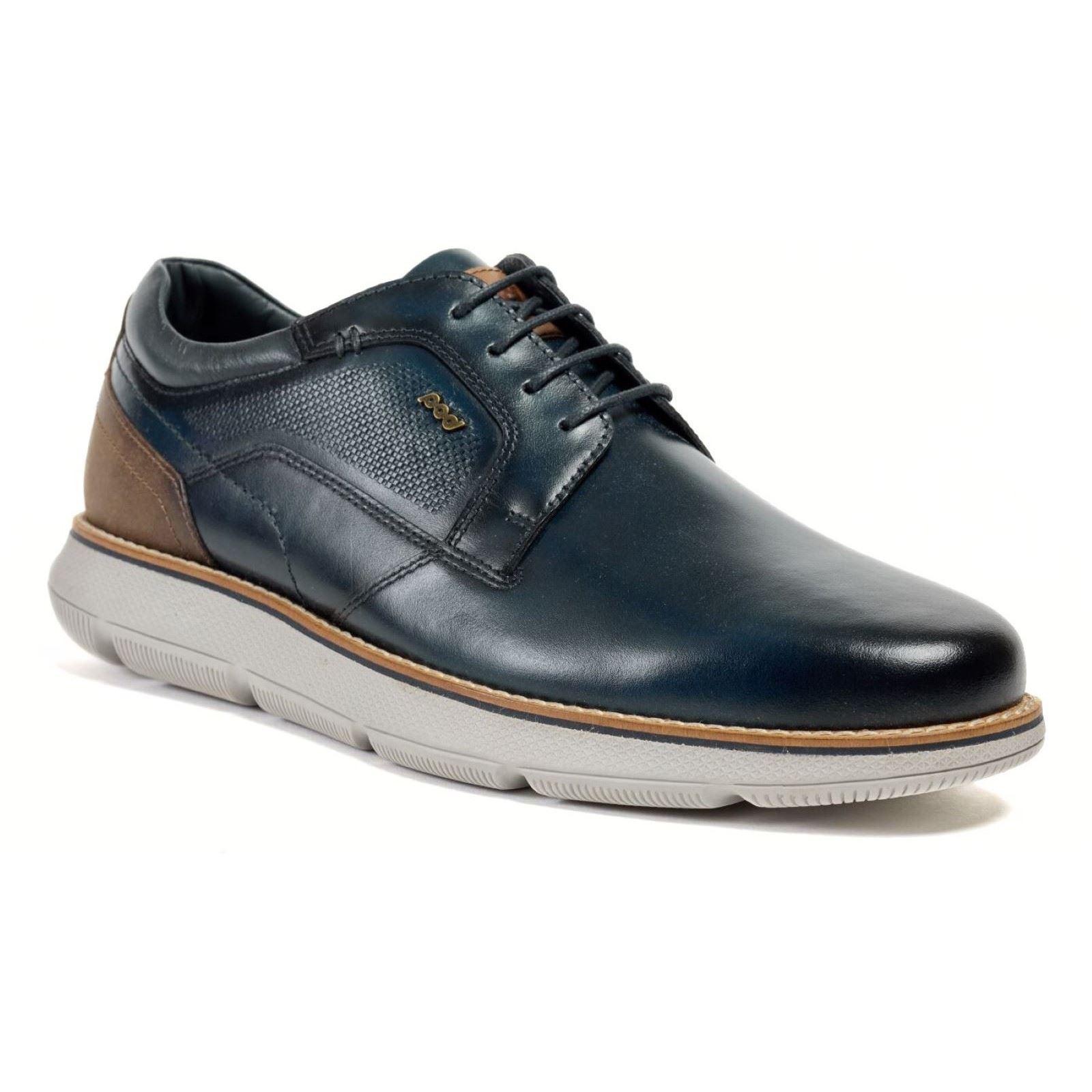 Pod Finch Leren Heren Navy Veterschoenen