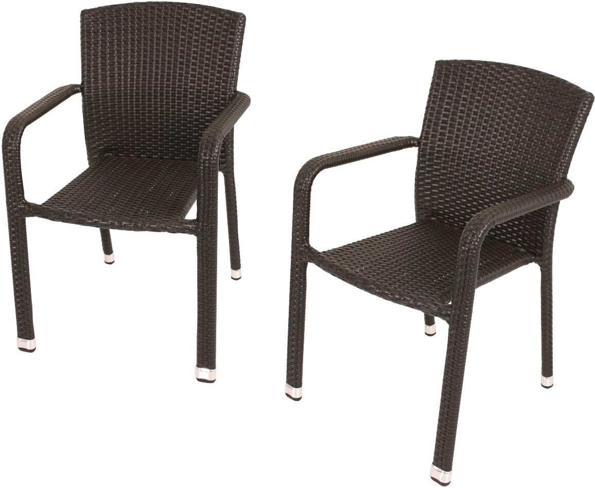 Stapelstuhl GARDEN PLEASURE "GETAFE", braun (coffee, coffee, coffee), B:57cm H:84cm T:66cm, Kunststoff, Stühle, Stapelstuhl, 2er Set, auch für die Gastronomie geeignet