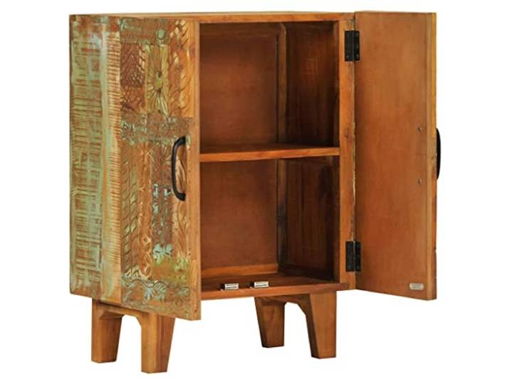 HKLGBVCR Anrichte aus Holz, handgeschnitzt, 55 x 30 x 75 cm, Massivholz, recycelt, Retro