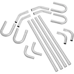 VEVOR Auspuff-Set 16-teilig DIY Universal Auspuff aus verzinktem Stahl 57,15 mm mit Steckverbindung & großem Auspuffrohr, rostfreies Auspuffrohr für Abgassystem, für Garage Autowerkstatt 4S-Laden