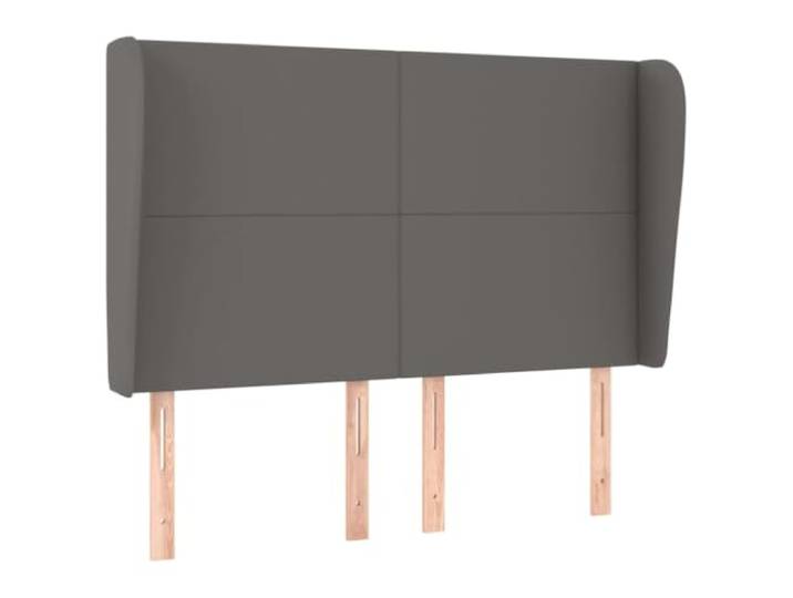 Makastle Kopfteil mit Ohren Grau Kunstleder 147x23x118 cm Höhenverstellbar