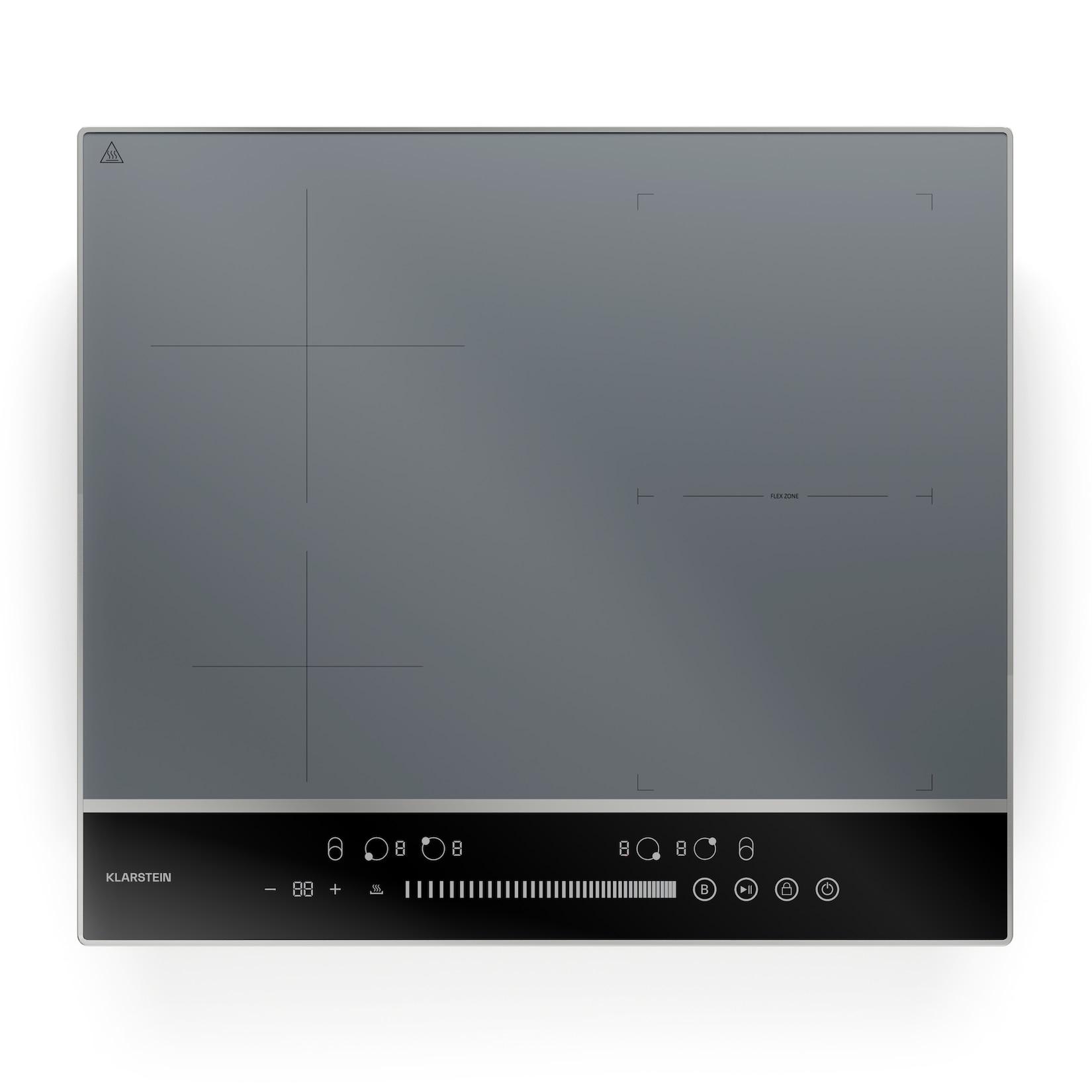DualTone Hybrid Induktionskochfeld Flex Zone LED Display Slider Control 7200 W Silber