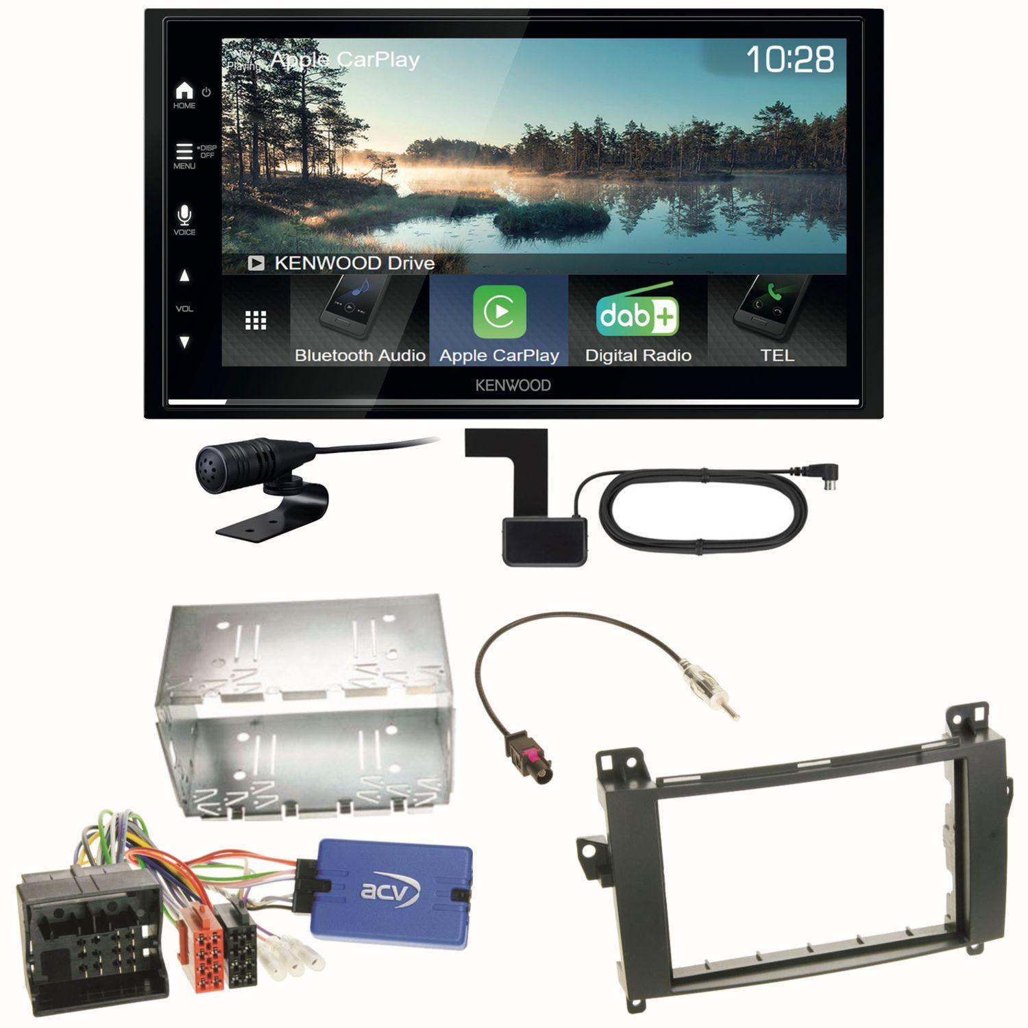 Kenwood DMX7722DABS Android Auto Einbauset für Mercedes A W169 B Klasse W245