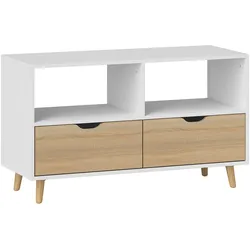 TV-SCHRANK Lowboard mit 2 Ablage, Schublade, Weiß