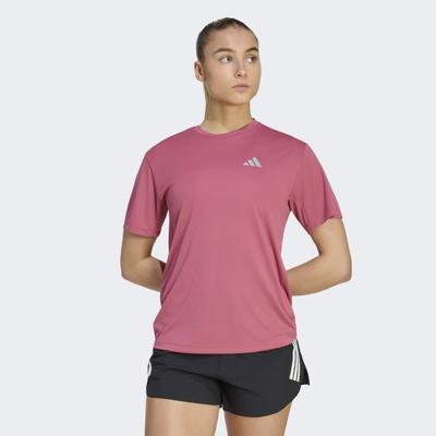 Laufshirt ADIDAS PERFORMANCE "RUN ESS TEE W", Damen, Gr. XS, pink (dual magenta), Obermaterial: 100% Polyester, Rundhals, Shirts Laufshirt, mit climacool Technologie, ohne Verschluss