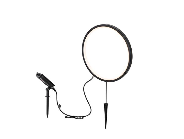 Lampion noir 60 cm avec LED rechargeable et solaire IP65 -