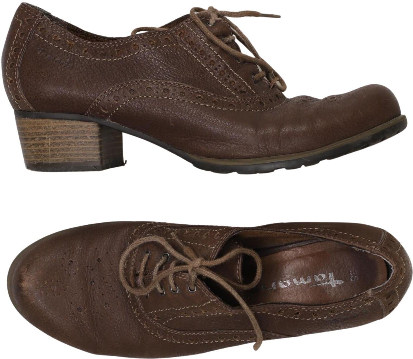Tamaris Damen Halbschuh, Braun, Gr. EU 38, Leder - Second Hand