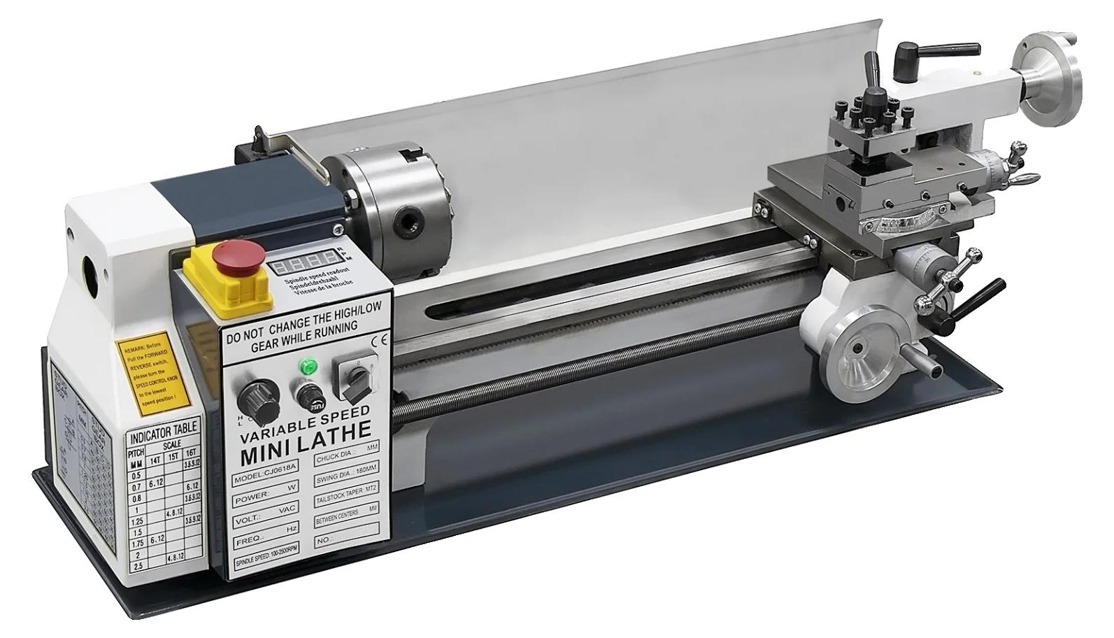 Bein-Dehner Mini Metall-Drehmaschine, variable Geschwindigkeit, hohe Präzision, 180x350 Kunststoffzahnrad