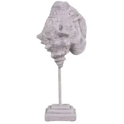 Chic Antique Dekofigur Muschel auf Fuss, H26/L9/B7 cm, grau