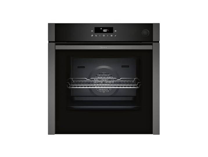 NEFF B6AVJ7AG3, N 50, Einbau-Backofen mit Dampfunterstützung, 60 x 60 cm, Made in Germany, Pyrolyse & Easy Clean Selbstreinigung, Air Fry samt Blech, Versenkbare Tür, Backautomatik