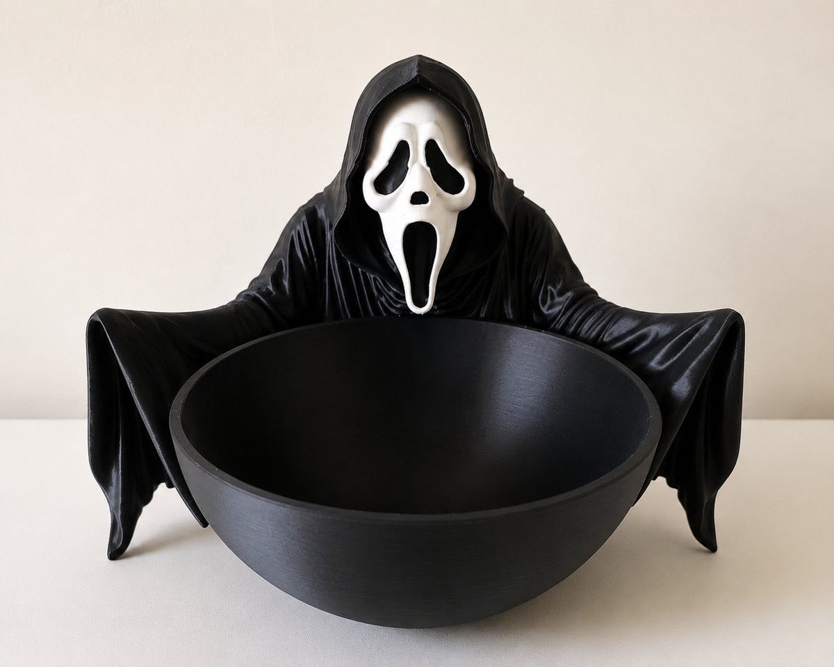 3D-geprinte Ghostface Snoepschaal voor Halloween Decoratie