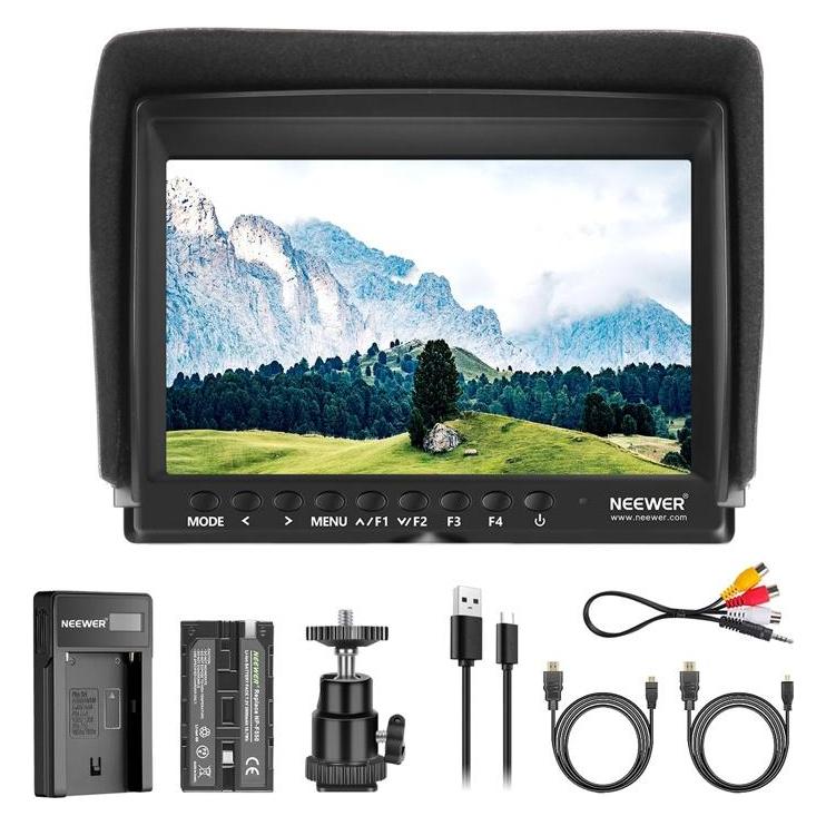 Neewer F100 Field Monitor + USB Charger + Battery Kit (7") (F100)