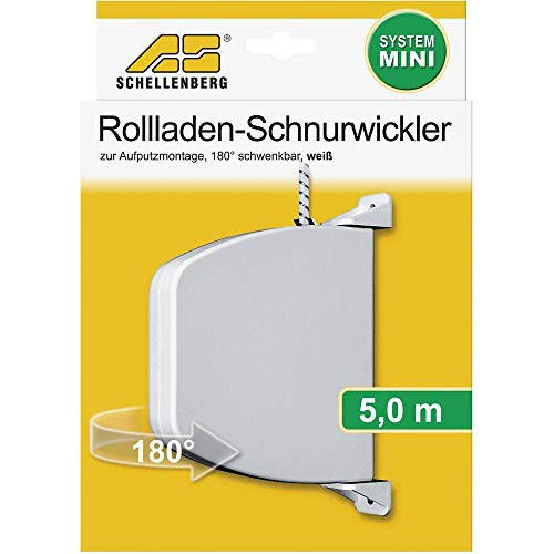 Schellenberg schroefdraadhaspel 180 graden draaibaar met 5 m lijn voor rolluiken