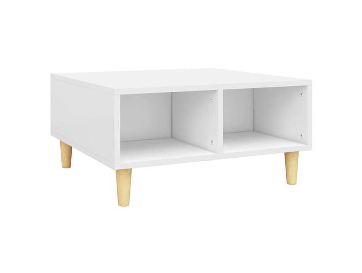furnicato Couchtisch Weißer 60x60x30 cm mit Massivholzbeinen (1-St)