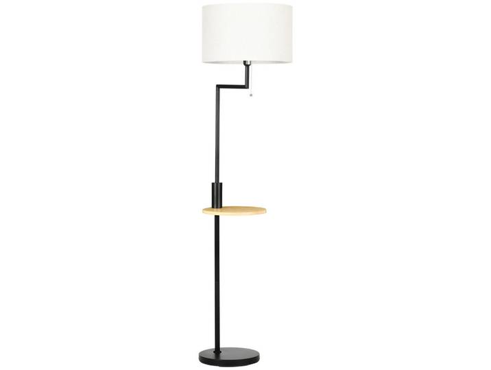 Homcom Stehleuchte, Stehlampe mit Ablage, 40 W Standlampe mit USB-Anschluss, Creme, Weiß, Metall, E27, 40x170x40 cm, Lampen & Leuchten, Innenbeleuchtung, Stehlampen
