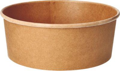 Einweg Salatschalen Papstar pure, 1300 ml, Ø 184 x H 70 mm, 50 Stk., biologisch abbaubar, nachwachsende Rohstoffe, PLA-Beschichtung, braun
