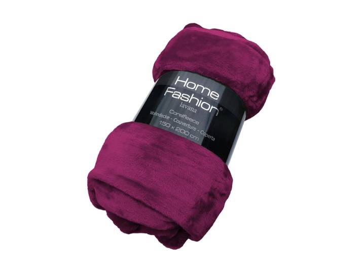 Wohndecke HOME FASHION Home Fashion Decke Fleecedecke , bordeaux, B:150cm H:200cm, Wohndecken, Wohndecke