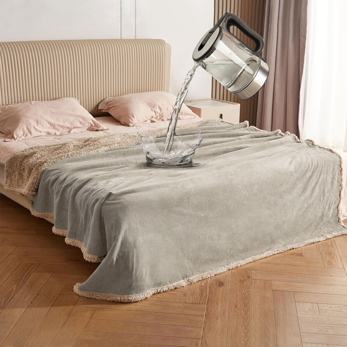 Waterdichte bankhoes met fleece deken voor vlekbestendige bescherming, 203 x 152 cm