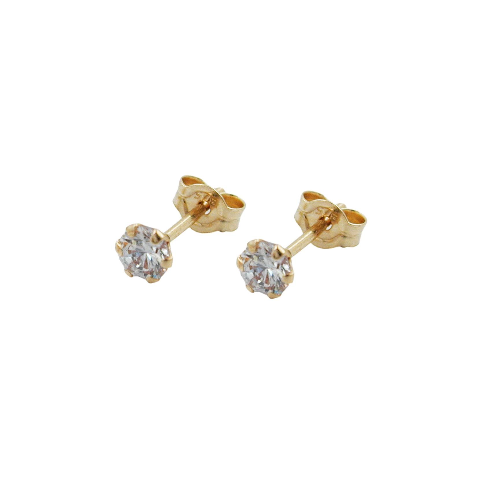 Gallay Ohrstecker Ohrring 3mm Zirkonia 9Kt GOLD