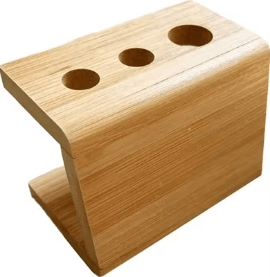 Uplift Curations Bamboo Electric Toothbrush Holder Stand Multi Slot Bathroom Organizer For Toothpaste & Brushes 3 Holes