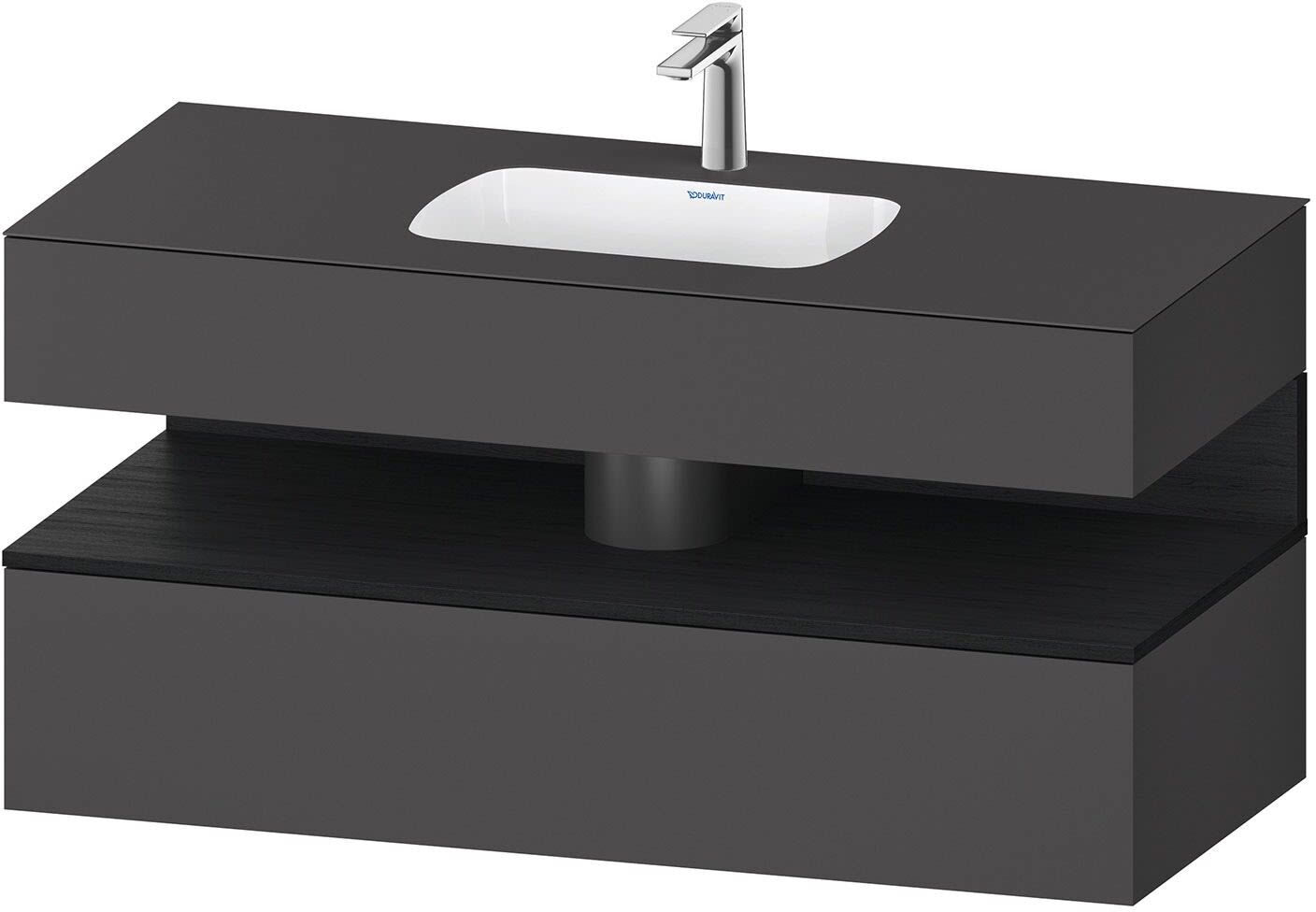 Duravit Collection One Einbauwaschtisch mit Konsolenwaschtischunterbau 120 x 60 cm, 1 Auszug