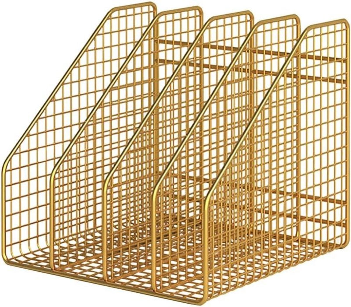 Magazine Houder Organizer Dossierrek Archiefbak in Goud - B/D/H: 285 x 26 x 24 cm