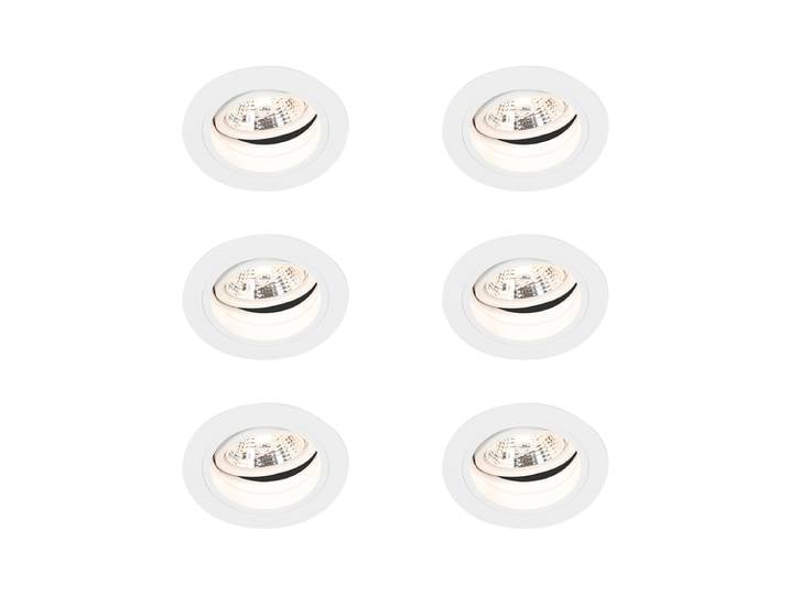 Lot de 6 Spot encastrable blanc réglable rond - Chuck 70