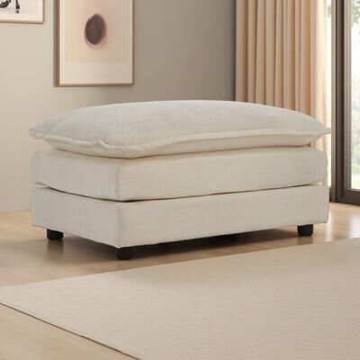 ZWYO HOSIMU "35.04"" Chenille Modular Ottoman with Solid Wood Frame"