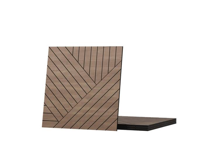 Vicco Wandpaneel Eiche 4 Stück, Links, Eichefarben, Rechteckig, 52x52x0.8 cm, Bilder & Rahmen, Bilder, Dekopaneele