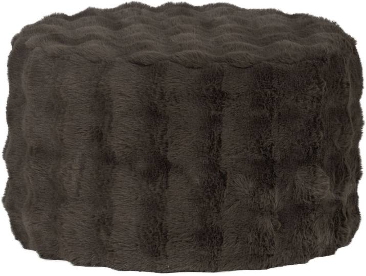 Hocker WOOOD Olven mit Dream-Flauschbezug und runder Form H 36 x B 60 x T 60 cm , braun, B:60cm H:36cm T:60cm, Hocker, Hocker, Gute Verschleissfestigkeit, flauschige Haarstruktur, montiert geliefert