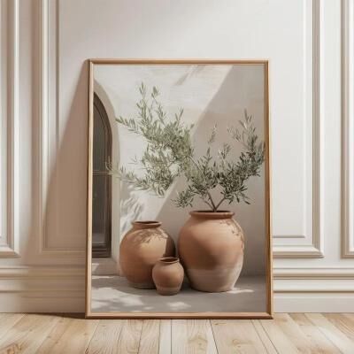 Inspire Essentials Mediterranean Olive Tree Canvas Wall Art Minimalist Botanical Poster For Home Decor 3 11.81 X 15.75 Inches No Frame