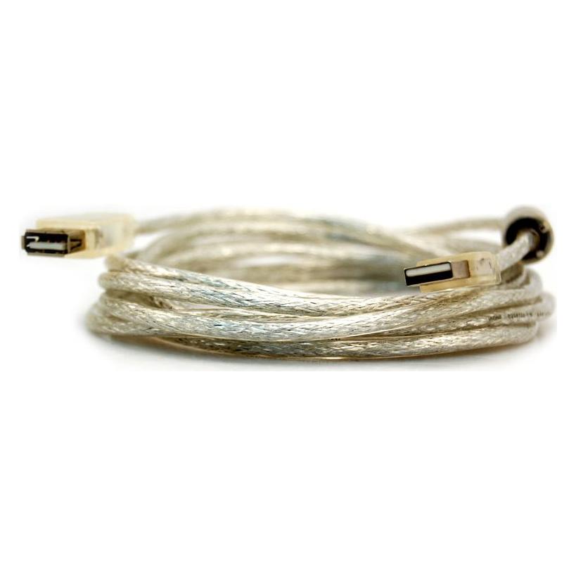 Aquatuning USB 2.0 Verlängerung, St/Bu Typ A, transparent, mit Ferritke (3 m, USB 2.0) (34603Q)