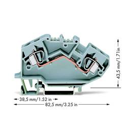 WAGO 782-601 Durchgangsklemme 8 mm Zugfeder Belegung: L Grau 25 St. Piece