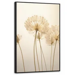 LEINWAND Bilder mit Rahmen - Sonnenlicht - Löwenzahn - Botanisch - Blumen - 60x90