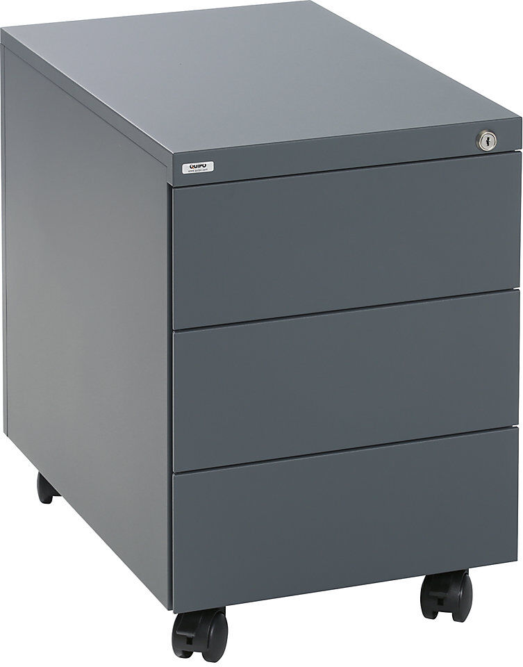 Komplettbüro SATO, Schreibtisch + Rollcontainer, 790 mm tief, Rollcontainer mit 3 Schüben eurokraft basic