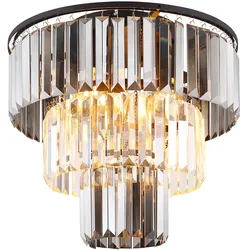 RGB LED Deckenlampe Deckenleuchte Wohnzimmerlampe Dimmbar Schwarz Glas D 40 cm