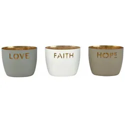 Giftcompany, Windlicht, Madras Love Faith Hope XS 3er Set H 4.5 cm (3x)